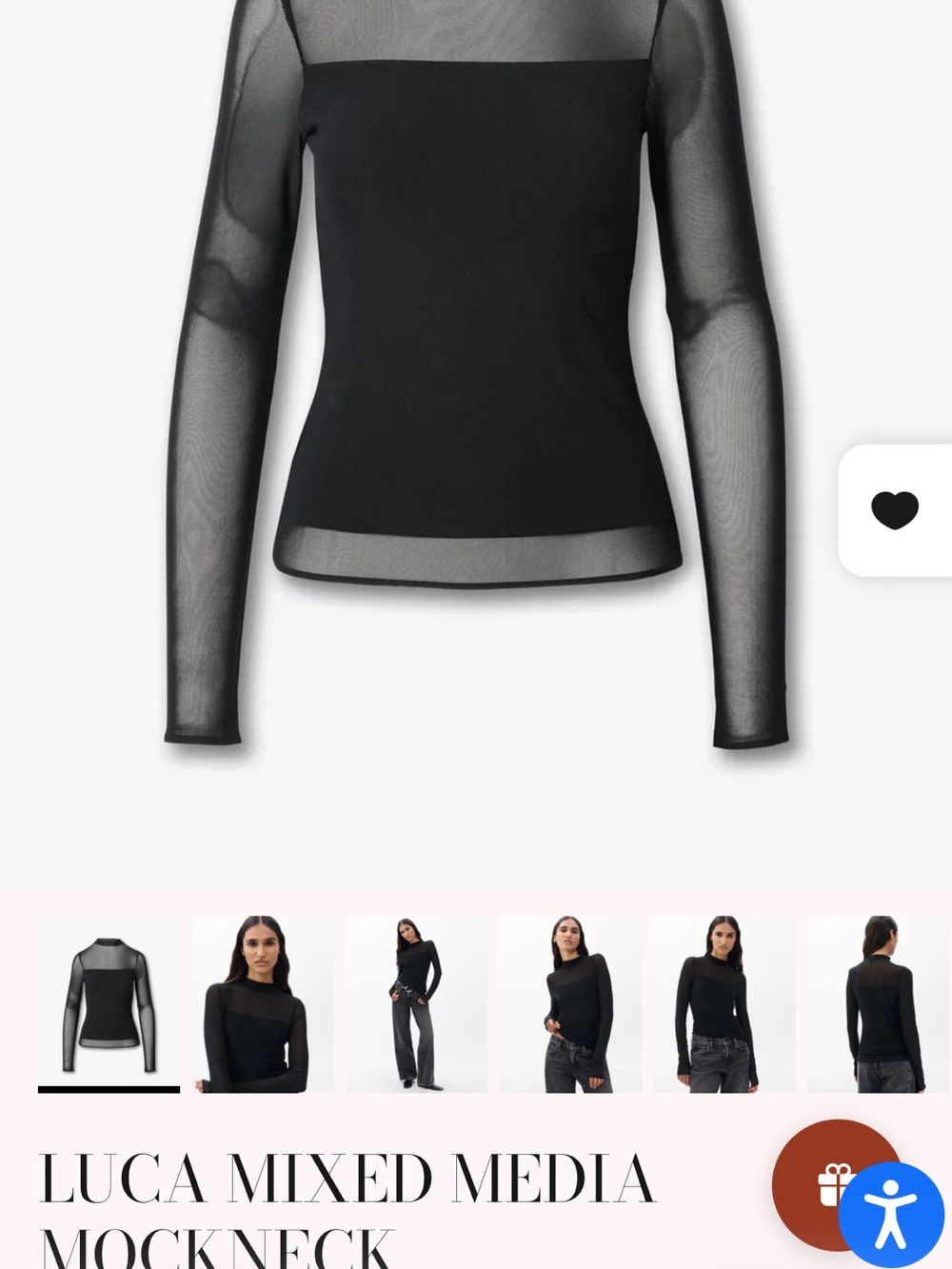 rag & bone Black Mixed-Media Mockneck Long-Sleeve Top